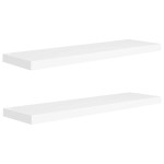vidaXL Rafturi de perete suspendate, 2 buc., alb, 90x23,5x3,8 cm, MDF vidaXL Rafturi de perete suspendate, 2 buc., alb, 90x23,5x3,8 cm, MDF
