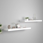 vidaXL Rafturi de perete suspendate, 2 buc., alb, 90x23,5x3,8 cm, MDF vidaXL Rafturi de perete suspendate, 2 buc., alb, 90x23,5x3,8 cm, MDF