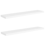 vidaXL Rafturi de perete suspendate, 2 buc., alb, 120x23,5x3,8 cm, MDF vidaXL Rafturi de perete suspendate, 2 buc., alb, 120x23,5x3,8 cm, MDF