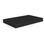 vidaXL Raft de perete suspendat, negru, 40x23x3,8 cm, MDF