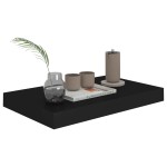 vidaXL Rafturi de perete suspendate, 4 buc., negru, 40x23x3,8 cm, MDF