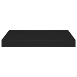 vidaXL Rafturi de perete suspendate, 4 buc., negru, 40x23x3,8 cm, MDF