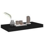 vidaXL Rafturi de perete suspendate, 4 buc., negru, 50x23x3,8 cm, MDF