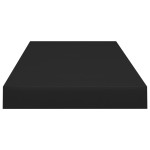 vidaXL Raft de perete suspendat, negru, 60x23,5x3,8 cm, MDF