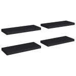 vidaXL Rafturi de perete, 4 buc., negru, 60 x 23,5 x 3,8 cm, MDF vidaXL Rafturi de perete, 4 buc., negru, 60 x 23,5 x 3,8 cm, MDF
