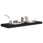 vidaXL Rafturi de perete suspendate 2 buc., negru, 80x23,5x3,8 cm, MDF vidaXL Rafturi de perete suspendate 2 buc., negru, 80x23,5x3,8 cm, MDF