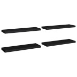 vidaXL Rafturi de perete, 4 buc., negru, 80 x 23,5 x 3,8 cm, MDF vidaXL Rafturi de perete, 4 buc., negru, 80 x 23,5 x 3,8 cm, MDF