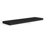 vidaXL Raft de perete suspendat, negru, 90x23,5x3,8 cm, MDF