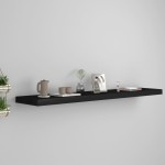 vidaXL Raft de perete suspendat, negru, 120x23,5x3,8 cm, MDF