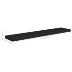 vidaXL Raft de perete suspendat, negru, 120x23,5x3,8 cm, MDF