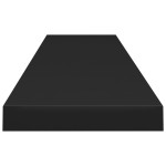 vidaXL Rafturi de perete suspendate 4 buc. negru 120x23,5x3,8 cm MDF