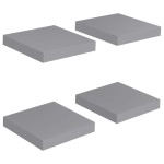 vidaXL Rafturi de perete, 4 buc., gri, 23 x 23,5 x 3,8 cm, MDF