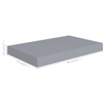 vidaXL Raft de perete suspendat, gri, 40x23x3,8 cm, MDF