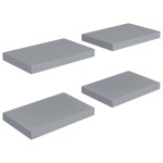 vidaXL Rafturi de perete suspendate, 4 buc., gri, 40x23x3,8 cm, MDF vidaXL Rafturi de perete suspendate, 4 buc., gri, 40x23x3,8 cm, MDF