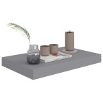 vidaXL Rafturi de perete suspendate, 4 buc., gri, 40x23x3,8 cm, MDF vidaXL Rafturi de perete suspendate, 4 buc., gri, 40x23x3,8 cm, MDF