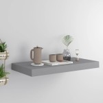 vidaXL Raft de perete suspendat, gri, 50x23x3,8 cm, MDF