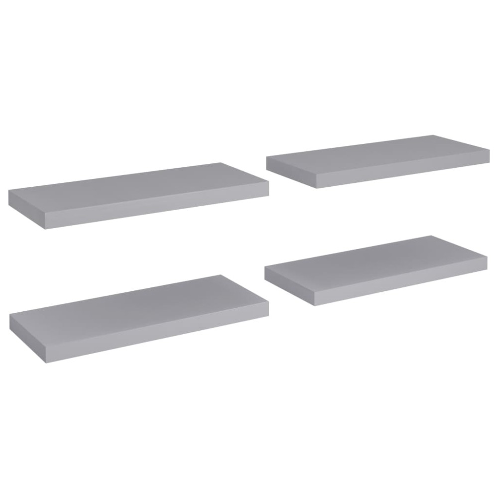 vidaXL Rafturi de perete, 4 buc., gri, 60 x 23,5 x 3,8 cm, MDF