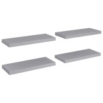 vidaXL Rafturi de perete, 4 buc., gri, 60 x 23,5 x 3,8 cm, MDF