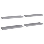vidaXL Rafturi de perete suspendate, 4 buc., gri, 80x23,5x3,8 cm, MDF