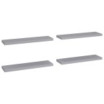 vidaXL Rafturi de perete suspendate, 4 buc., gri, 90x23,5x3,8 cm, MDF