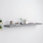 vidaXL Raft de perete suspendat, gri, 120x23,5x3,8 cm, MDF vidaXL Raft de perete suspendat, gri, 120x23,5x3,8 cm, MDF