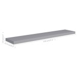 vidaXL Raft de perete suspendat, gri, 120x23,5x3,8 cm, MDF vidaXL Raft de perete suspendat, gri, 120x23,5x3,8 cm, MDF