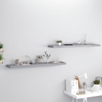 vidaXL Rafturi de perete suspendate, 2 buc., gri, 120x23,5x3,8 cm, MDF vidaXL Rafturi de perete suspendate, 2 buc., gri, 120x23,5x3,8 cm, MDF