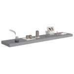 vidaXL Rafturi de perete suspendate, 2 buc., gri, 120x23,5x3,8 cm, MDF vidaXL Rafturi de perete suspendate, 2 buc., gri, 120x23,5x3,8 cm, MDF