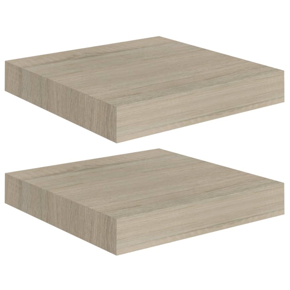 vidaXL Rafturi perete suspendate, 2 buc., stejar, 23x23,5x3,8 cm, MDF