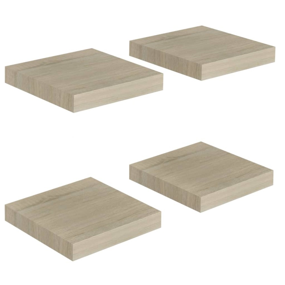 vidaXL Rafturi perete suspendate, 4 buc., stejar, 23x23,5x3,8 cm, MDF