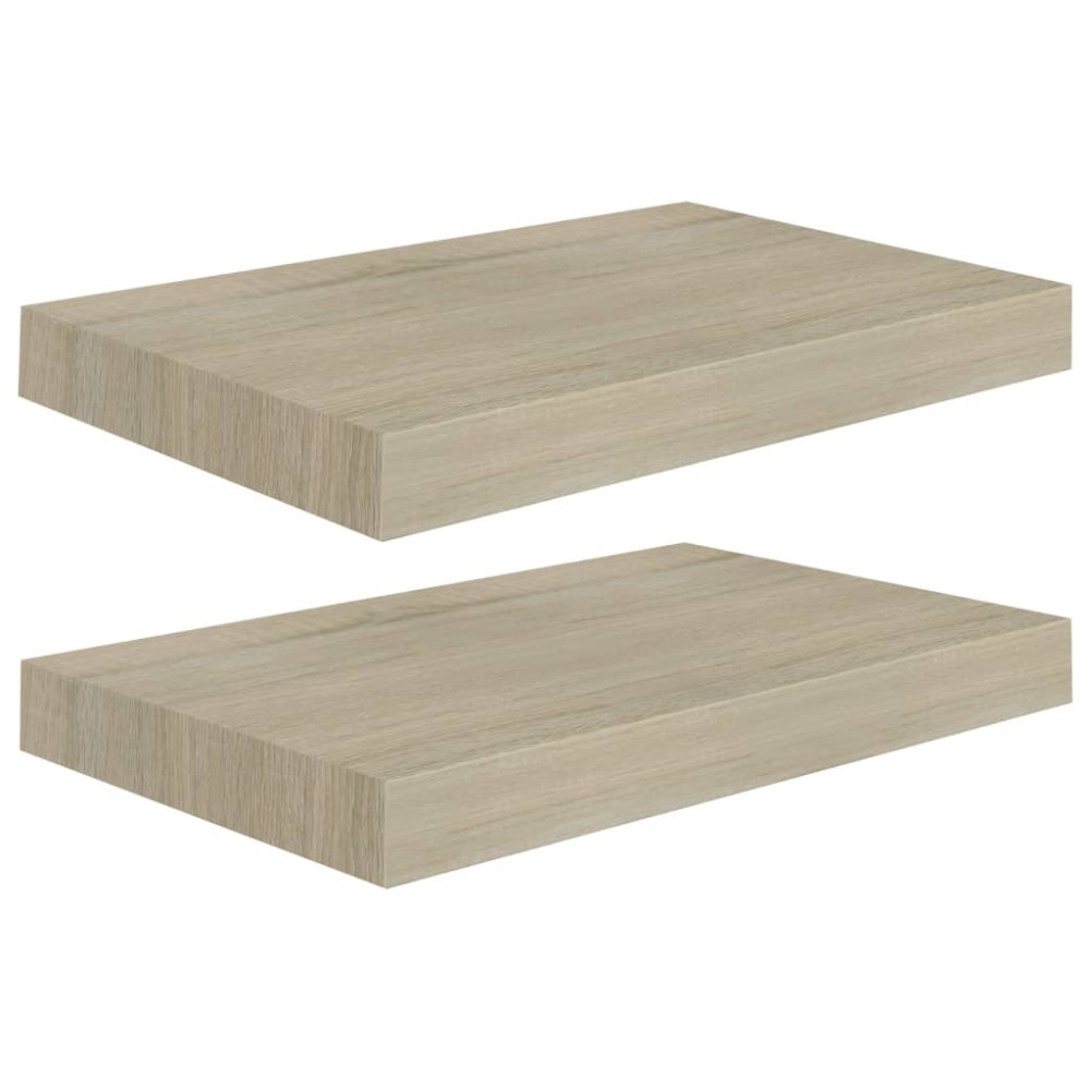 vidaXL Rafturi de perete suspendate, 2 buc., stejar, 40x23x3,8 cm, MDF