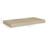 vidaXL Raft de perete suspendat, stejar, 50x23x3,8 cm, MDF
