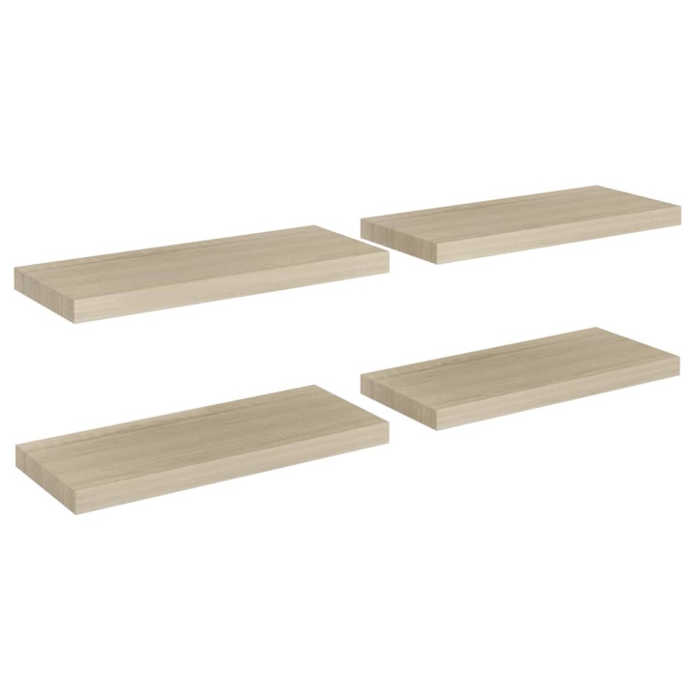 vidaXL Rafturi de perete suspendate, 4 buc., stejar 60x23,5x3,8 cm MDF