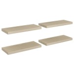 vidaXL Rafturi de perete suspendate, 4 buc., stejar 60x23,5x3,8 cm MDF