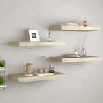 vidaXL Rafturi de perete suspendate, 4 buc., stejar 60x23,5x3,8 cm MDF