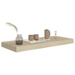 vidaXL Rafturi de perete suspendate, 4 buc., stejar 60x23,5x3,8 cm MDF