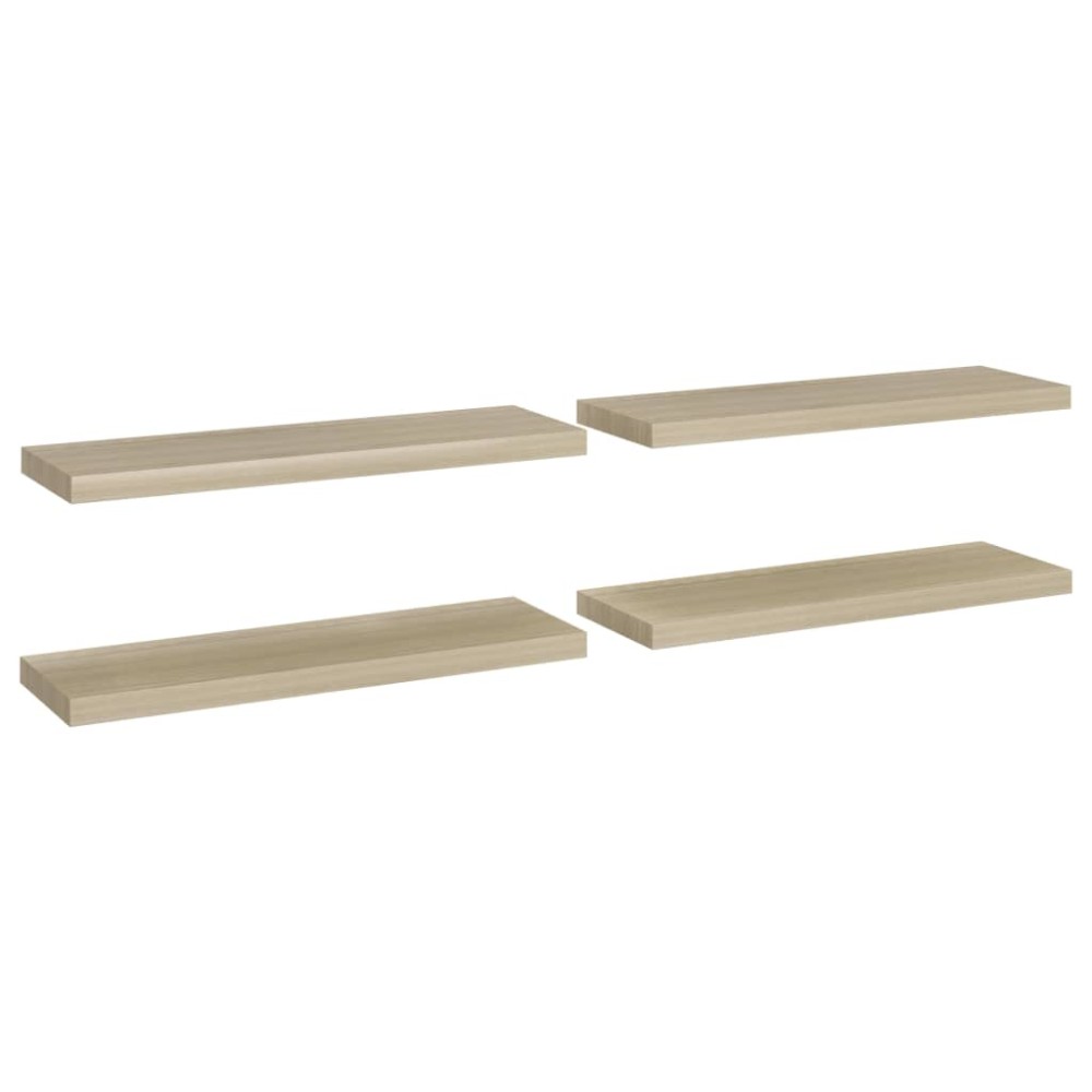 vidaXL Rafturi de perete suspendate 4 buc., stejar, 80x23,5x3,8 cm MDF