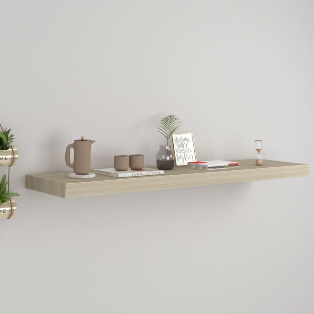 vidaXL Raft de perete suspendat, stejar, 90x23,5x3,8 cm, MDF
