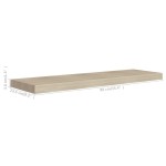 vidaXL Raft de perete suspendat, stejar, 90x23,5x3,8 cm, MDF vidaXL Raft de perete suspendat, stejar, 90x23,5x3,8 cm, MDF