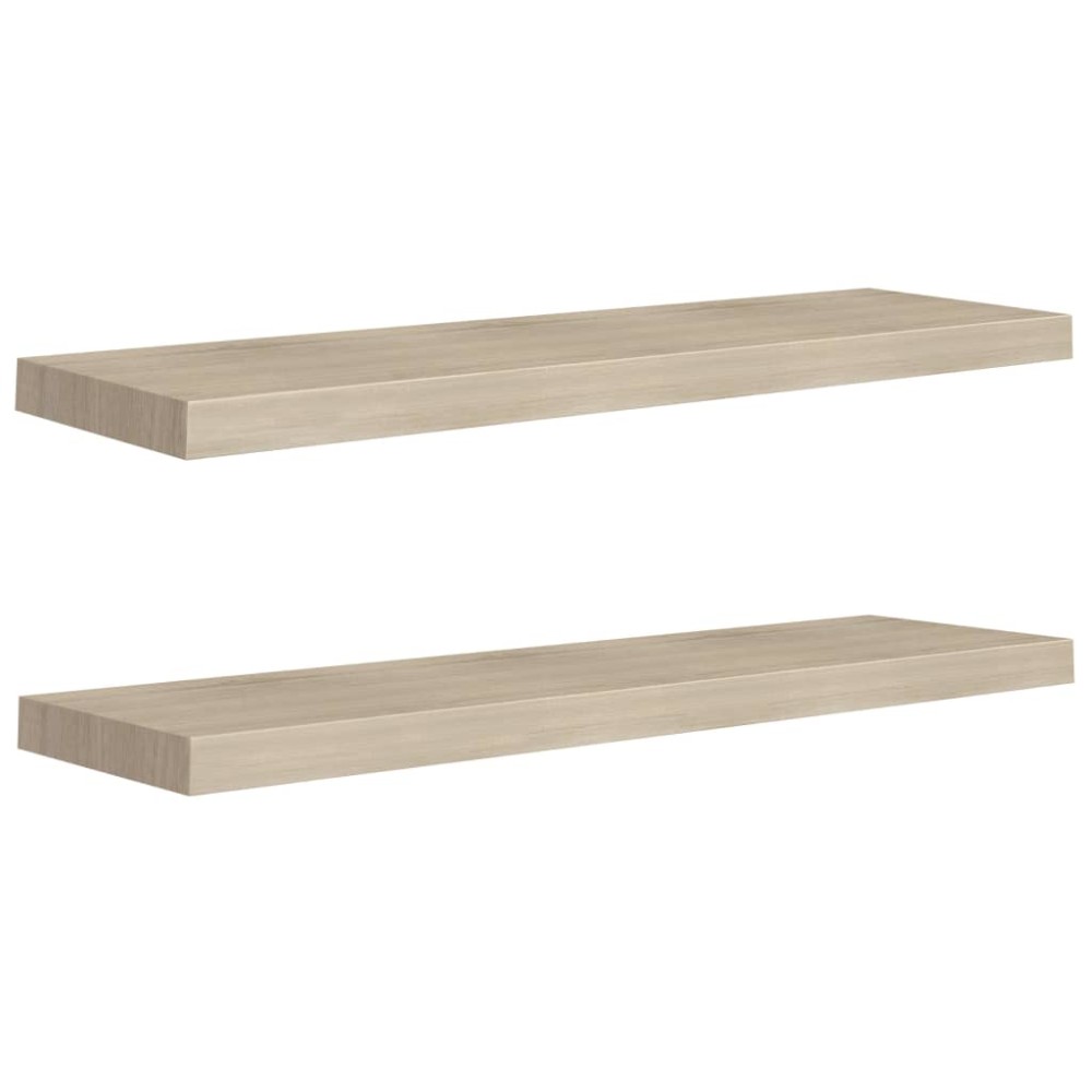 vidaXL Rafturi de perete suspendate 2 buc., stejar, 90x23,5x3,8 cm MDF