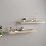 vidaXL Rafturi de perete suspendate 2 buc., stejar, 90x23,5x3,8 cm MDF vidaXL Rafturi de perete suspendate 2 buc., stejar, 90x23,5x3,8 cm MDF