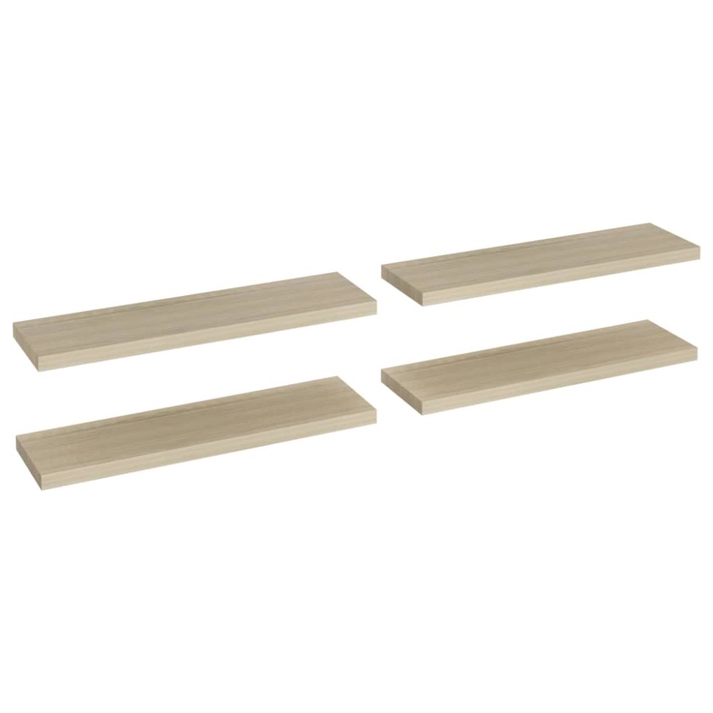 vidaXL Rafturi de perete suspendate 4 buc. stejar, 90x23,5x3,8 cm, MDF
