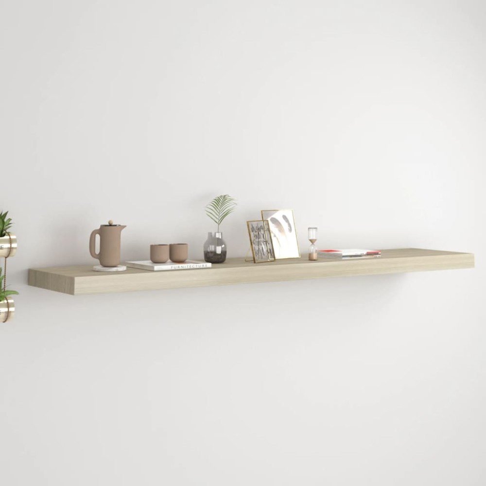 vidaXL Raft de perete suspendat, stejar, 120x23,5x3,8 cm, MDF