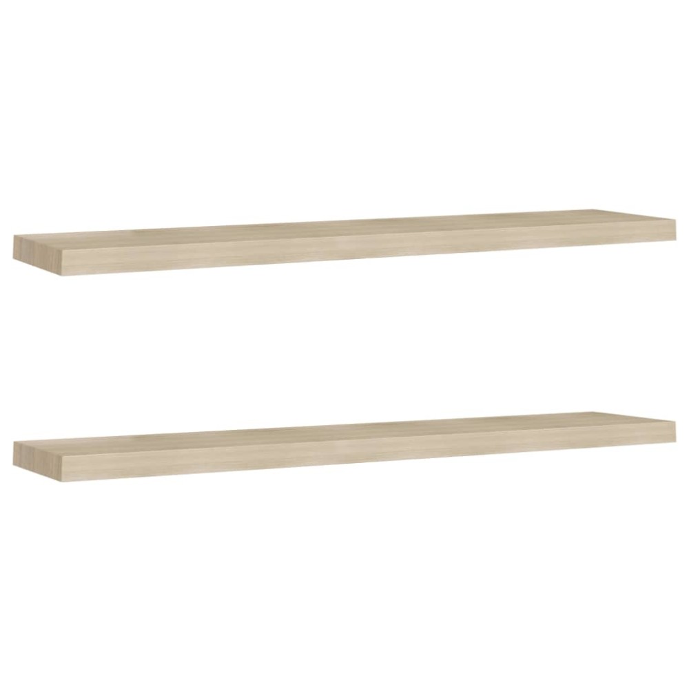 vidaXL Rafturi perete suspendate, 2 buc., stejar, 120x23,5x3,8 cm, MDF