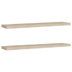 vidaXL Rafturi perete suspendate, 2 buc., stejar, 120x23,5x3,8 cm, MDF