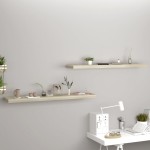 vidaXL Rafturi perete suspendate, 2 buc., stejar, 120x23,5x3,8 cm, MDF