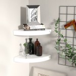 vidaXL Rafturi colț perete, 2 buc., alb extralucios, 25x25x3,8 cm, MDF vidaXL Rafturi colț perete, 2 buc., alb extralucios, 25x25x3,8 cm, MDF