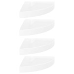 vidaXL Rafturi colț perete, 4 buc., alb extralucios, 25x25x3,8 cm, MDF vidaXL Rafturi colț perete, 4 buc., alb extralucios, 25x25x3,8 cm, MDF