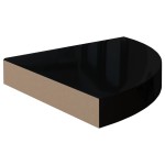 vidaXL Rafturi colț perete, 2 buc., negru extralucios 25x25x3,8 cm MDF vidaXL Rafturi colț perete, 2 buc., negru extralucios 25x25x3,8 cm MDF