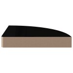 vidaXL Rafturi colț perete, 2 buc., negru extralucios 25x25x3,8 cm MDF vidaXL Rafturi colț perete, 2 buc., negru extralucios 25x25x3,8 cm MDF